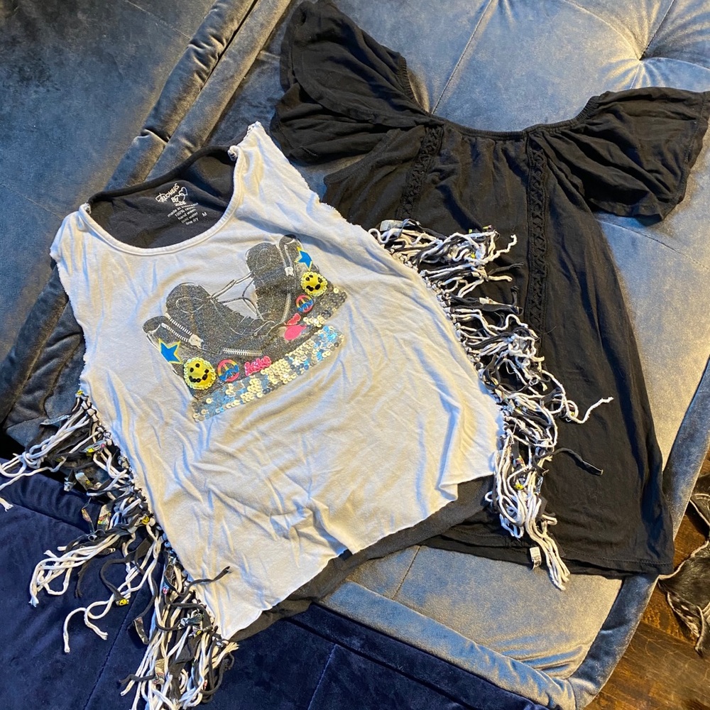 Flowers by Zoe bundle girls flowy tops sz M and L